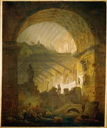 Galerie en ruine (peinture sur toile)