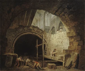 Pillage des tombes royales dans la basilique Saint-Denis, octobre 1793, vers 1793