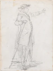 Homme avec une canne, vu de profil [recto]