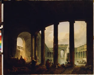 Un bassin entouré d