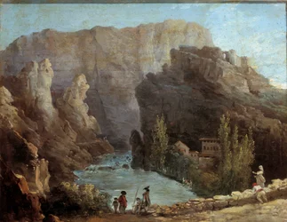 Vue de la fontaine de Vaucluse Peinture par Hubert Robert (1733-1805) 18e siècle Avignon, Musée Calvet