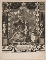 Une dame noble sur son lit de mort