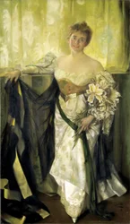 Alice Barney en satin blanc