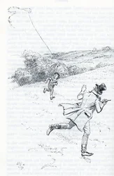 M. Knightley faisant voler un cerf-volant