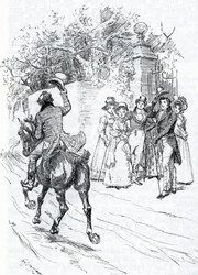 "M. Perry passant à cheval" (illustration)