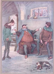 Cette lettre à Maîtresse Page et toi celle-ci à Maîtresse Ford (illustration de Les Joyeuses Commères de Windsor)