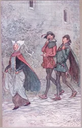Quand Mme Bridget a perdu le manche de son éventail (illustration de Les Joyeuses Commères de Windsor)
