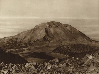 Mexique : La "Sierra Negra" vue du Pico de Orizaba, Etat de Puebla (photo n/b)