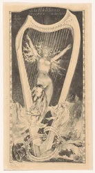 Maria Malibran devant une harpe