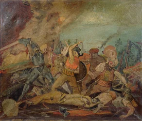 Soldats ottomans et hongrois combattant au XVIIe siècle