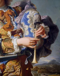 Gaspard de Gueidan jouant de la cornemuse, détail