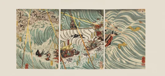 Les fantômes de Taira attaquent le navire de Yoshitsune