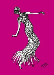 Une danse gracieuse en magenta