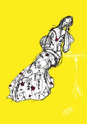Illustration de mode jaune