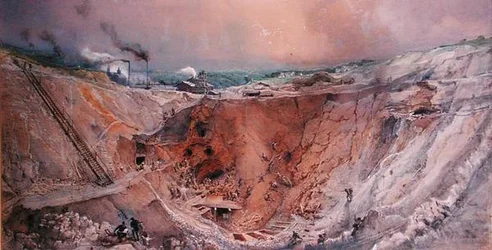 Exploitation minière à ciel ouvert à Vieille Montagne, Saône-et-Loire