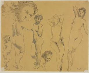 Études de nus féminins, vers 1895