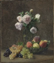 Vase de roses, pêches et raisins, 1894