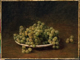 Raisins Blancs sur une Assiette