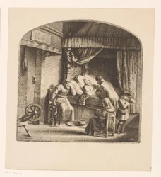 Vieil homme sur son lit de mort