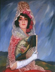 Ma cousine Cándica avec mantille, vers 1913