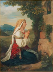 Italienne priant près de Rome