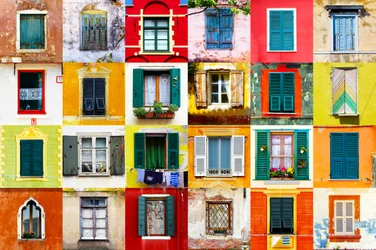 Fenêtres européennes hautes en couleur