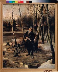 La chasse à la bécasse - Peinture de Illarion Mikhailovich Pryanishnikov (1840-1894)