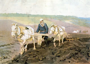 Le comte Tolstoï labourant - d