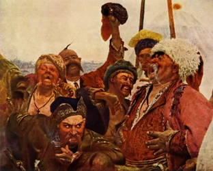 (détail) des Zaporogues écrivant une lettre au Sultan Turc, 1880-1890, 1965