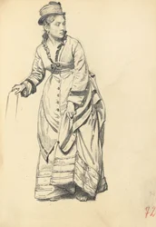 Femme Debout Tenant sa Robe, c. 1872-1875
