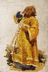 Étude du Diacre pour le tableau "La Procession Religieuse dans la Province de Koursk"