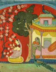 Une dame cueillant des fleurs, Rajasthan du Sud ou Deccan, c.1675