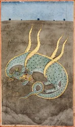 Un dragon dévorant une femme