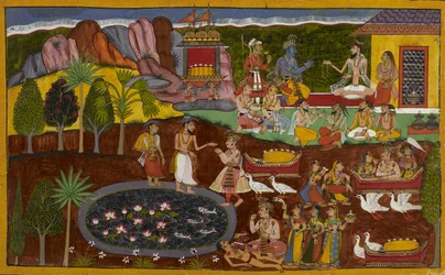 Agastya offre à Rāma un joyau divin, dont l