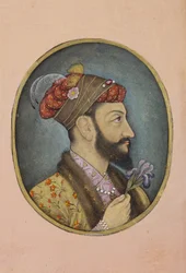 Aurangzeb Bahadur tenant une iris