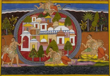 Bali et Rāvaṇa accomplissent des rituels, volent ensemble et s