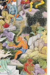 (détail) Démons dans un paysage sauvage