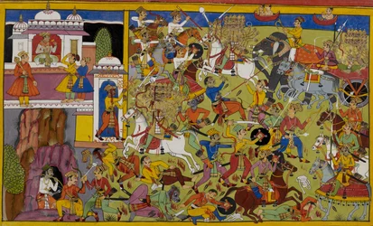 Dhanada ordonne aux yakṣas de combattre l
