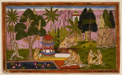 Hanumān rapporte la découverte de Sītā, et Aṅgada attaque Dadhimukha à Madhuvana.