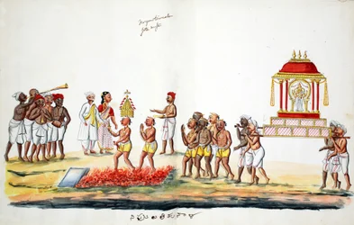 Cérémonie de marche sur le feu hindoue
