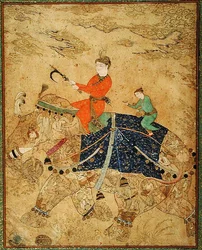 Un prince monte un éléphant, vers 1600