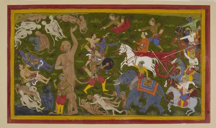 Indrajit submerge Rāma et ses alliés ; Hanumān part à la recherche d