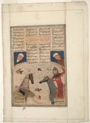 Guerrier blessé tombant de son cheval, c.1450