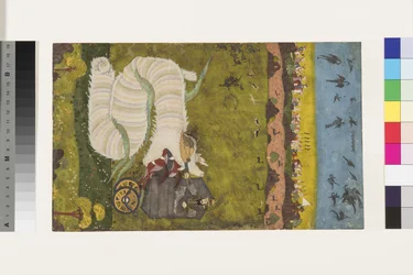 Isfandiyar attaque le dragon, vers 1760