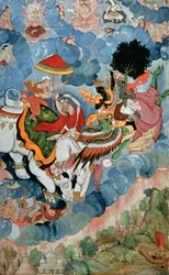 Combat de Krishna avec Indra, vers 1590