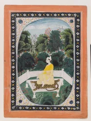 Homme méditant dans un jardin, c.1820-40