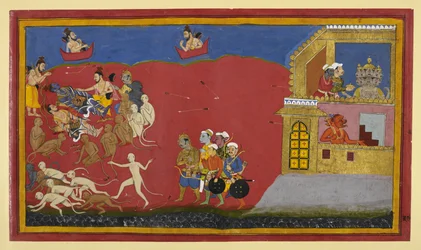 Les singes confondent Vibhīṣaṇa avec Indrajit ; Nārada fait l