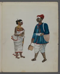 Une des neuf images montrant des Indiens dans différentes professions