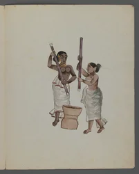 Une des neuf images montrant des Indiens dans différentes professions