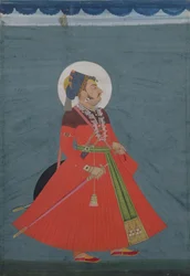 Portrait du Maharajah Ajit Singh de Jodhpur (1678-1724), Jodhpur, 19ème siècle